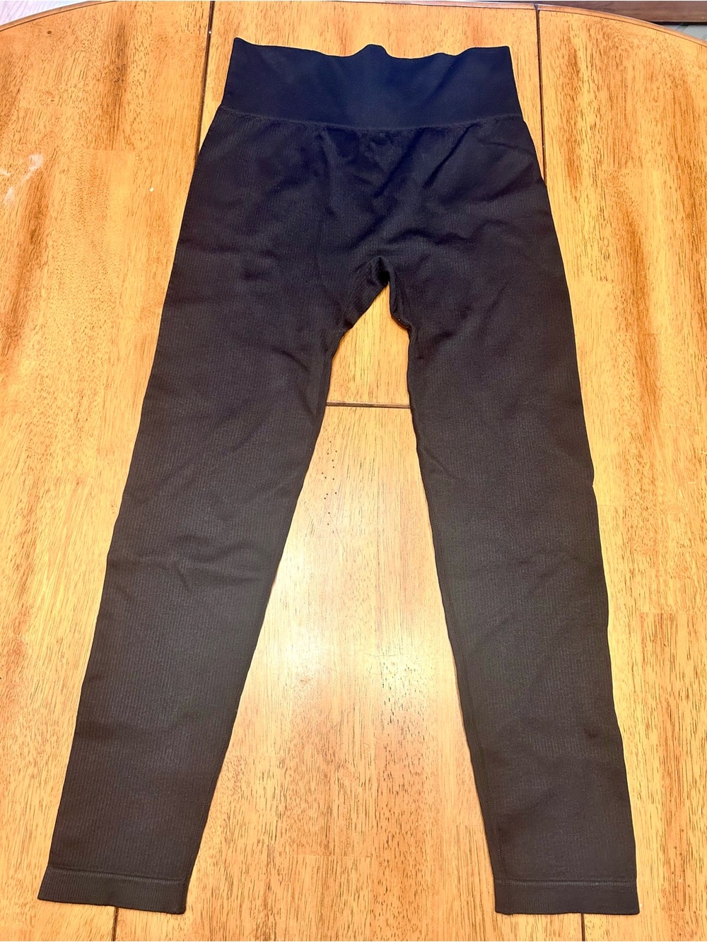 OQQ Women’s Ribbed Black Leggings High Waist Size XL